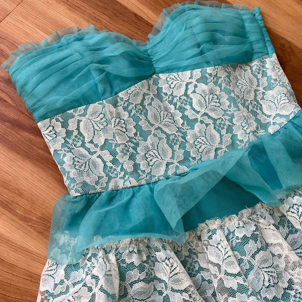 Betsy’s & Johnson Turquoise Evening Tea Party / Cupcake Dress - Picture 4 of 8